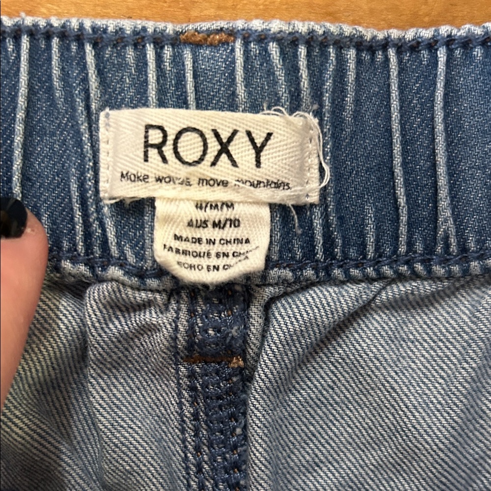 EUC Roxy High Rise Wide Leg Light Blue Denim Pants - Picture 2 of 10
